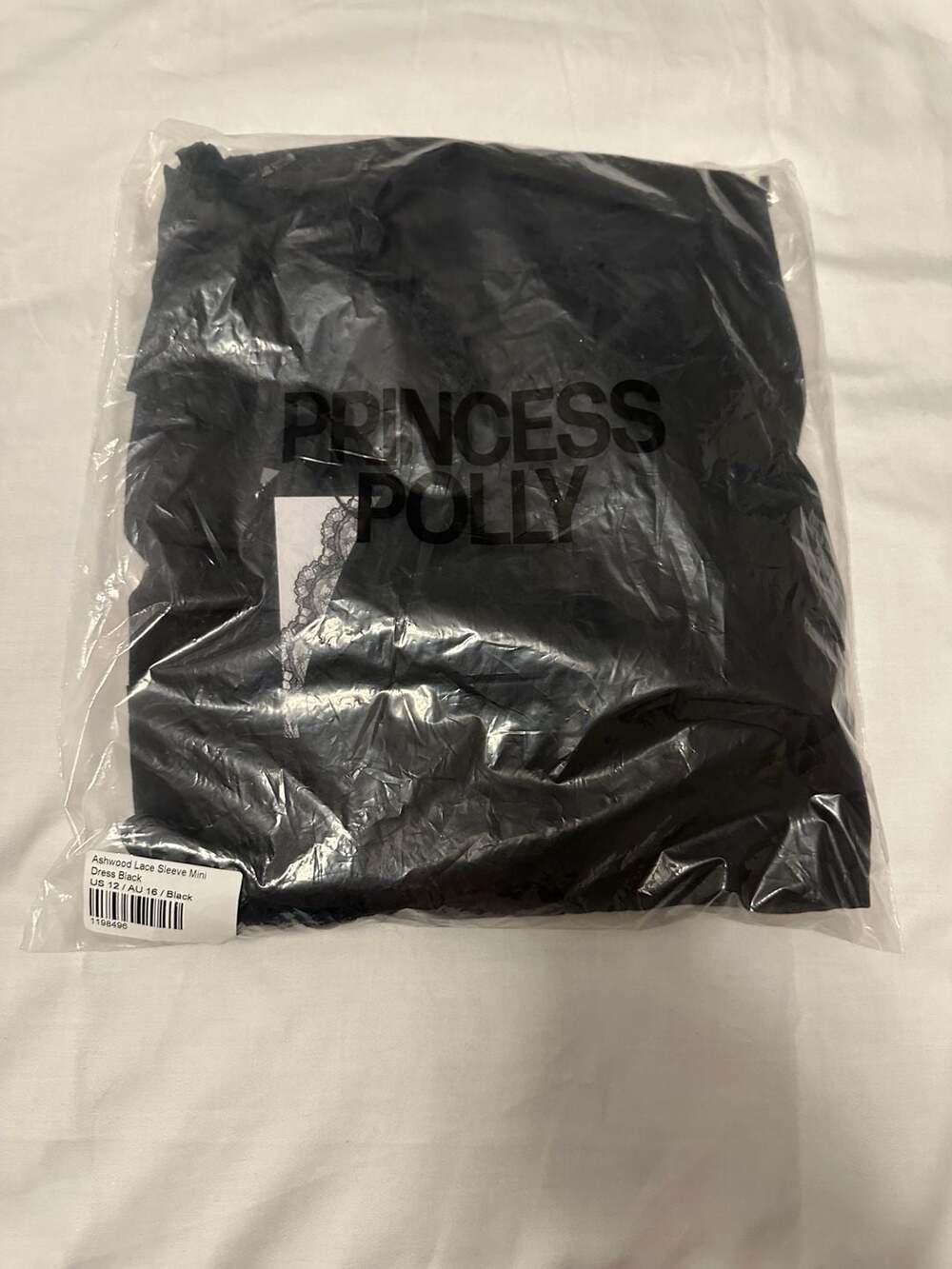 Princess Polly black dress with lace sleeves NWT